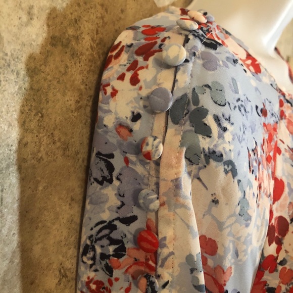 Zac & Rachel Petite Button & Tie 3/4 Blouse - Picture 5 of 12